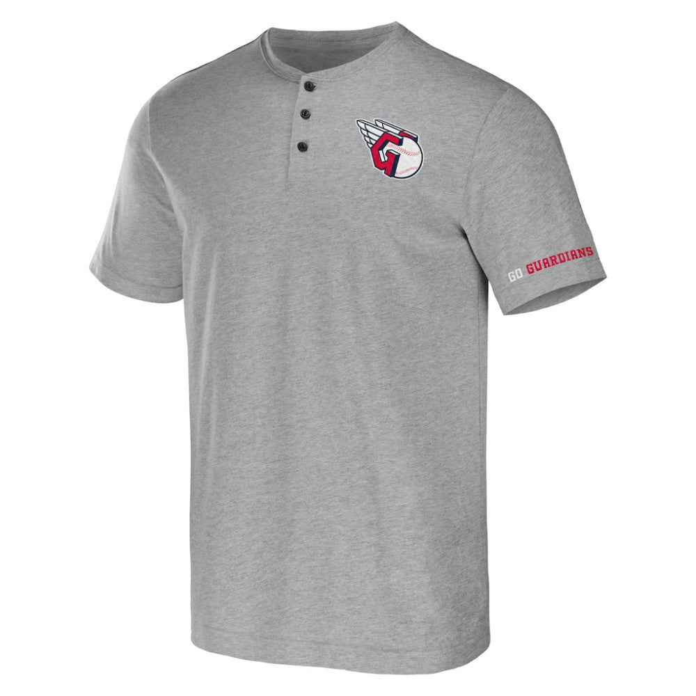 Heather Gray Cleveland Guardians Darius Rucker Collection by Fanatics Henley T-Shirt