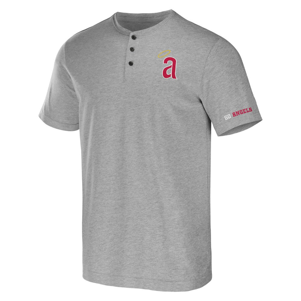 Heather Gray Los Angeles Angels Darius Rucker Collection by Fanatics Henley T-Shirt