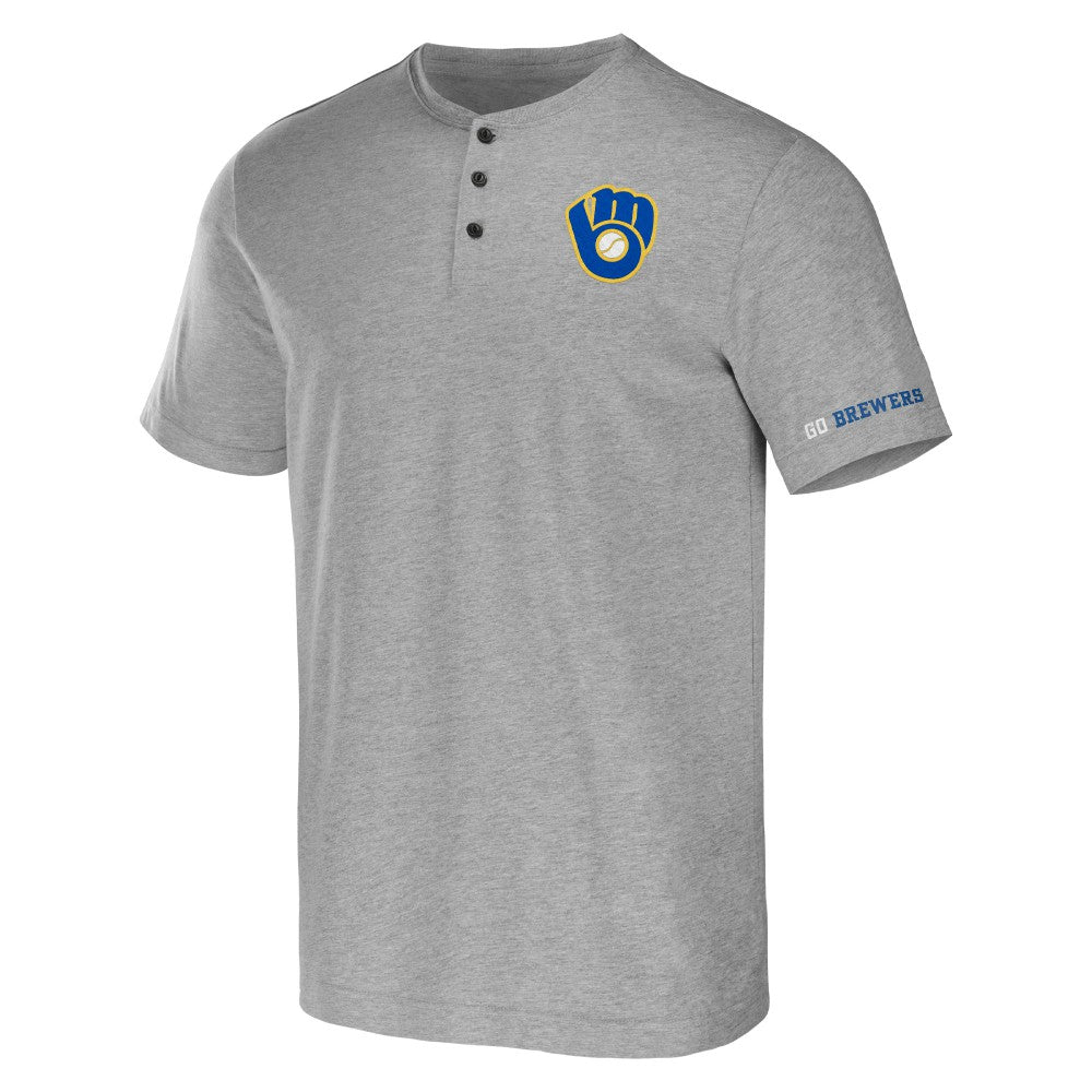 Heather Gray Milwaukee Brewers Darius Rucker Collection by Fanatics Henley T-Shirt