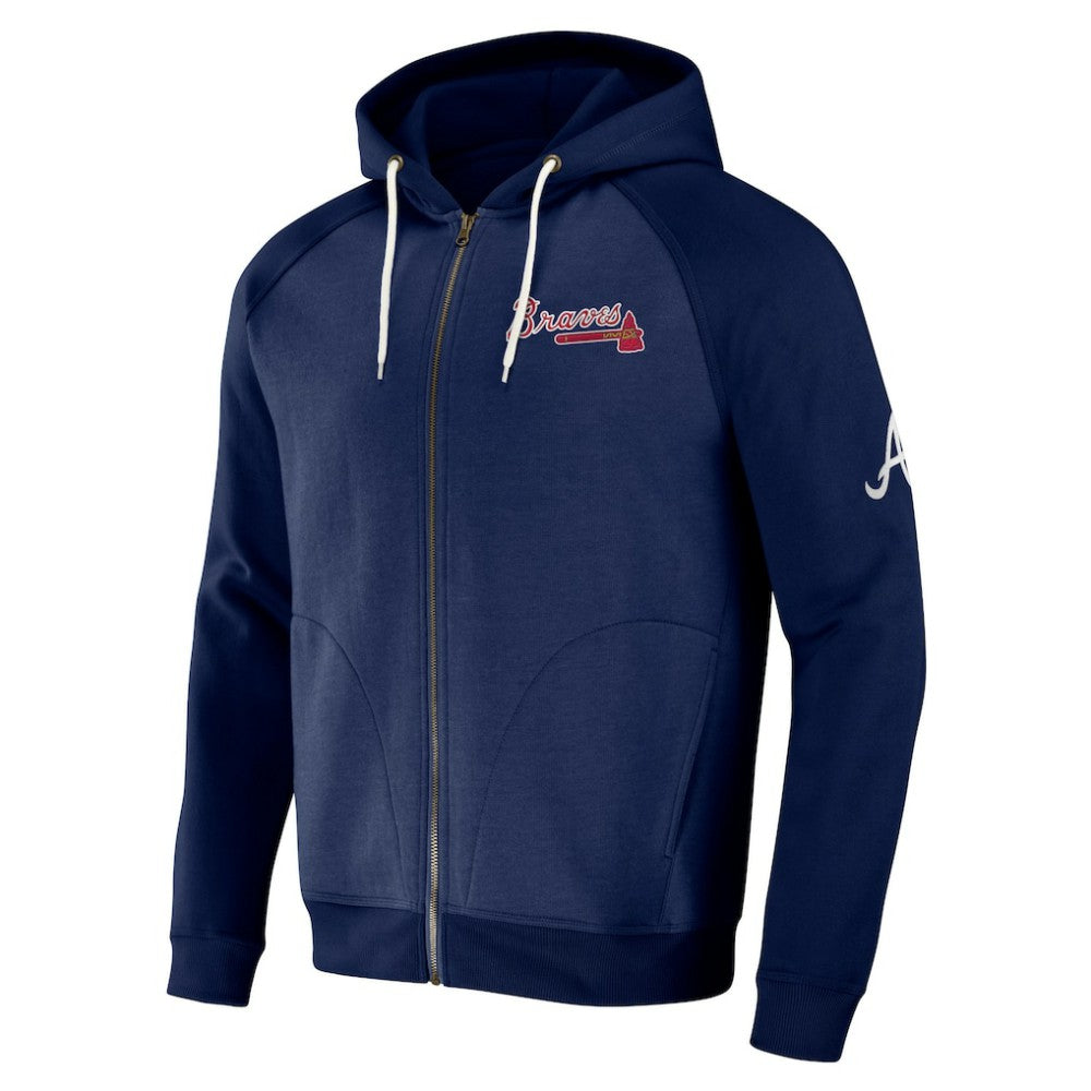 Navy Atlanta Braves Darius Rucker Collection by Fanatics Raglan Full-Zip Hoodie
