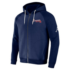 Navy Atlanta Braves Darius Rucker Collection by Fanatics Raglan Full-Zip Hoodie