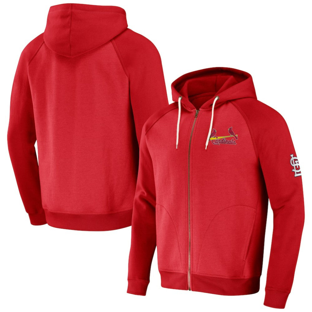 Red St. Louis Cardinals Darius Rucker Collection by Fanatics Raglan Full-Zip Hoodie