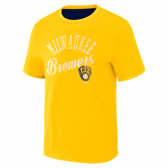 Navy/Gold Milwaukee Brewers Darius Rucker Collection by Fanatics Two-Way Ringer Reversible T-Shirt