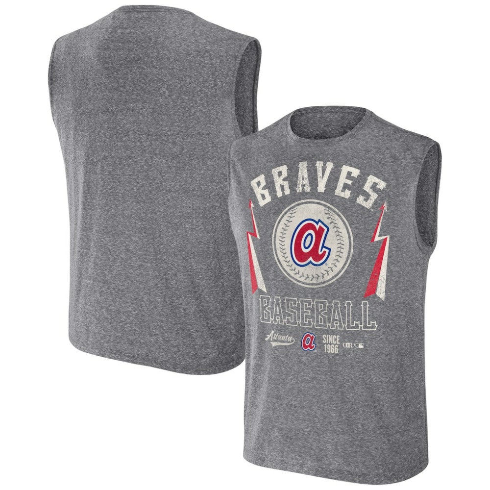 Charcoal Atlanta Braves Darius Rucker Collection by Fanatics Relaxed-Fit Muscle Tank Top