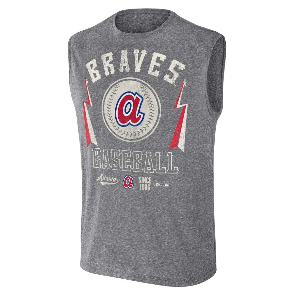 Charcoal Atlanta Braves Darius Rucker Collection by Fanatics Relaxed-Fit Muscle Tank Top