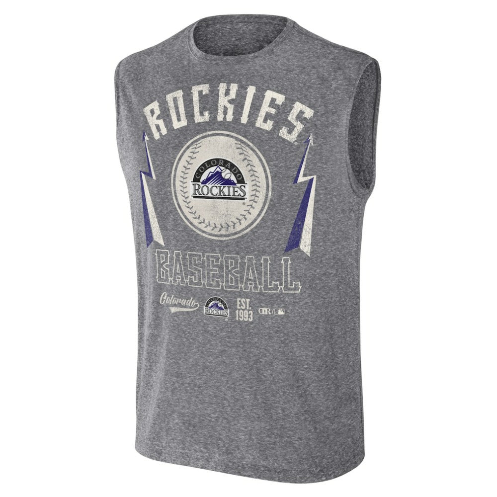 Charcoal Colorado Rockies Darius Rucker Collection by Fanatics Relaxed-Fit Muscle Tank Top