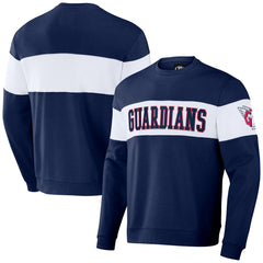 Navy Cleveland Guardians Darius Rucker Collection by Fanatics Stripe Pullover Sweatshirt