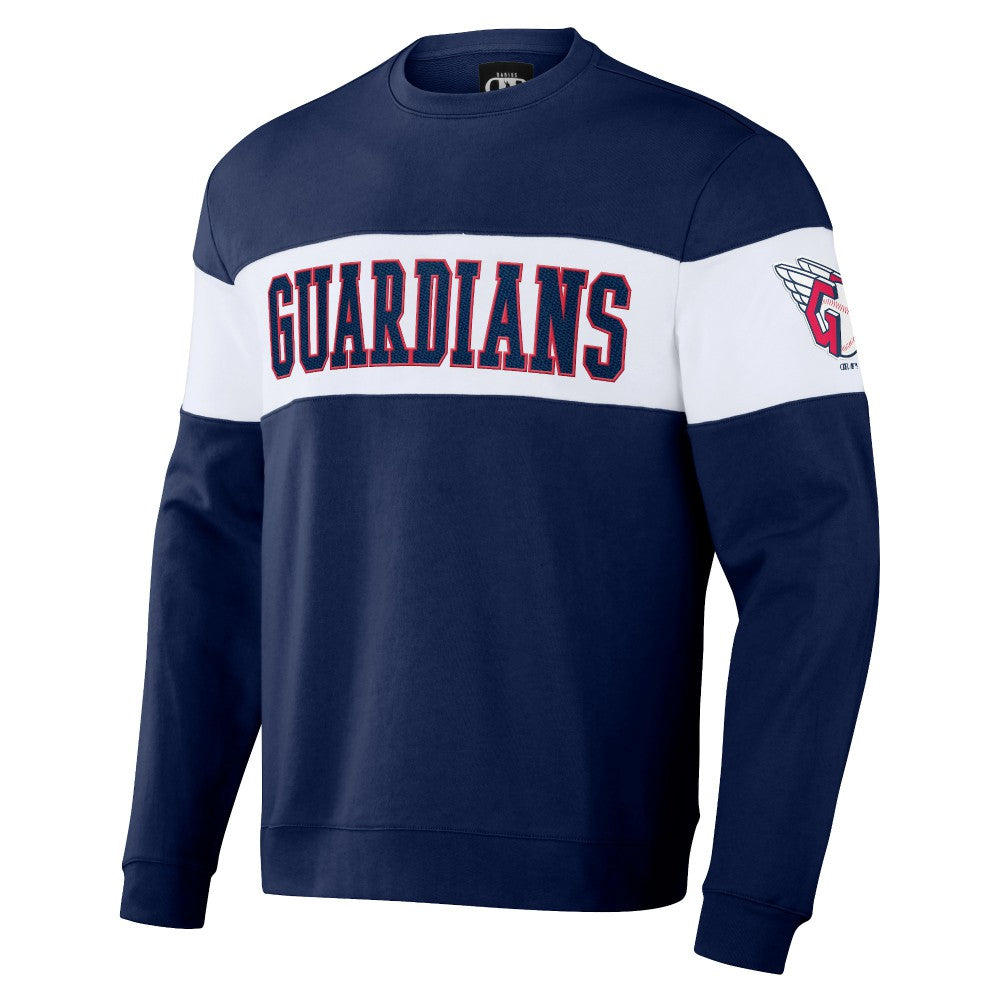Navy Cleveland Guardians Darius Rucker Collection by Fanatics Stripe Pullover Sweatshirt