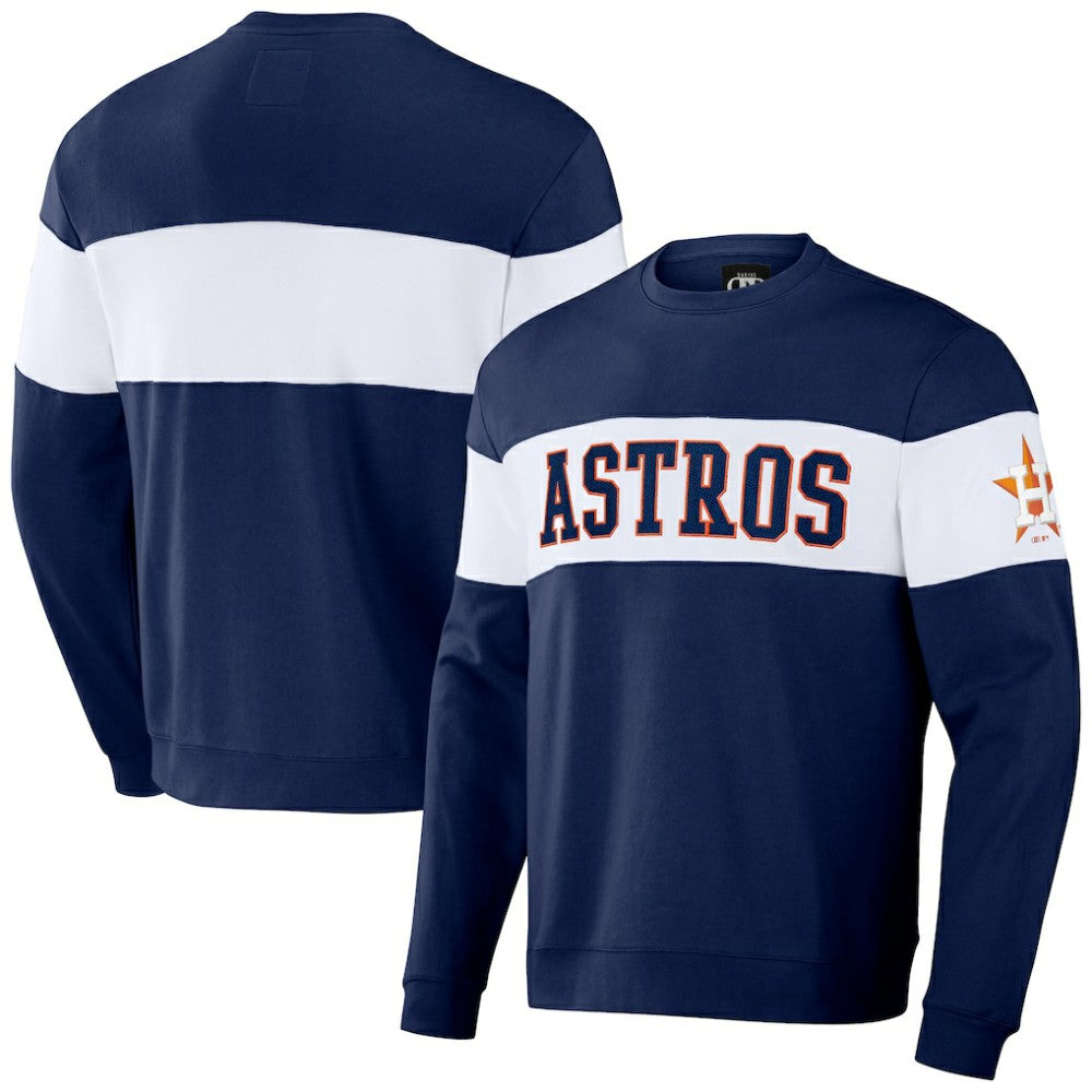 Navy Houston Astros Darius Rucker Collection by Fanatics Stripe Pullover Sweatshirt