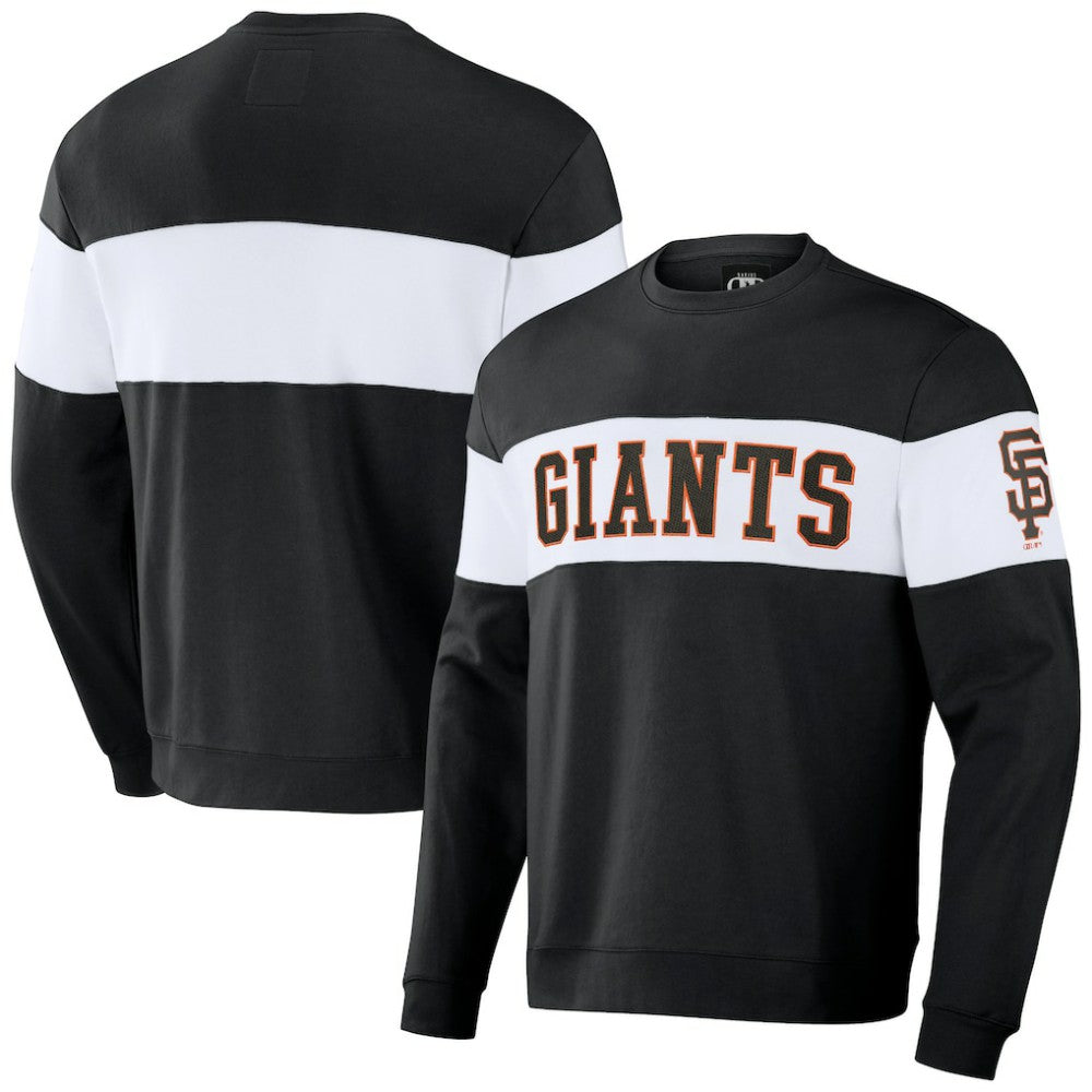 Black San Francisco Giants Darius Rucker Collection by Fanatics Stripe Pullover Sweatshirt