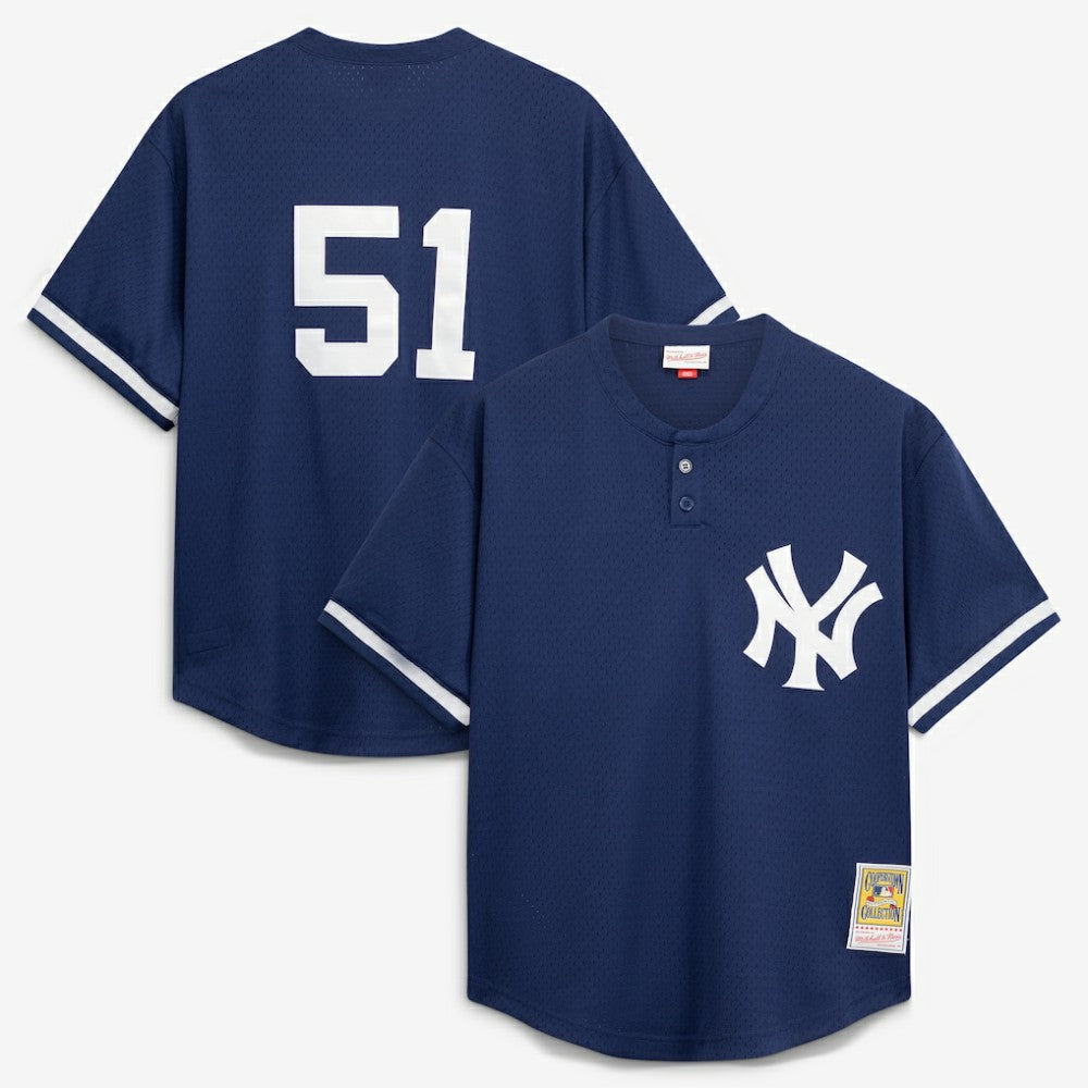 Navy Bernie Williams New York Yankees Mitchell & Ness Authentic Batting Practice Jersey