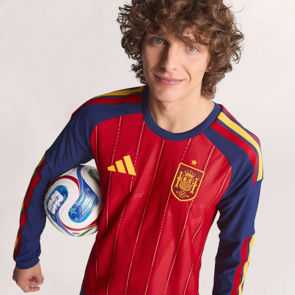 2026 Spain Men's Authentic Home Long-Sleeve Soccer Jersey