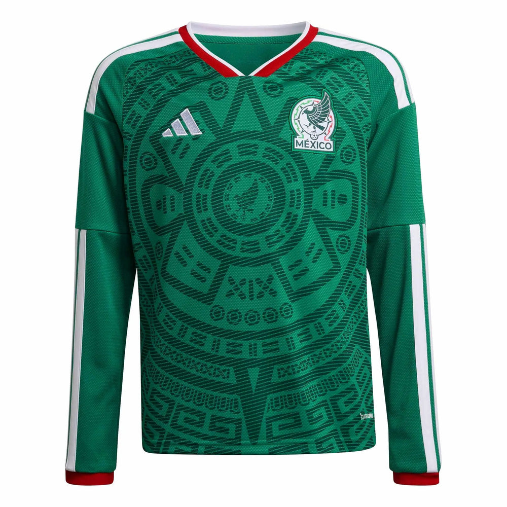2026 Mexico Youth Stadium Home Long-Sleeve Soccer Jersey