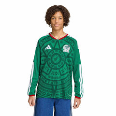 2026 Mexico Youth Stadium Home Long-Sleeve Soccer Jersey