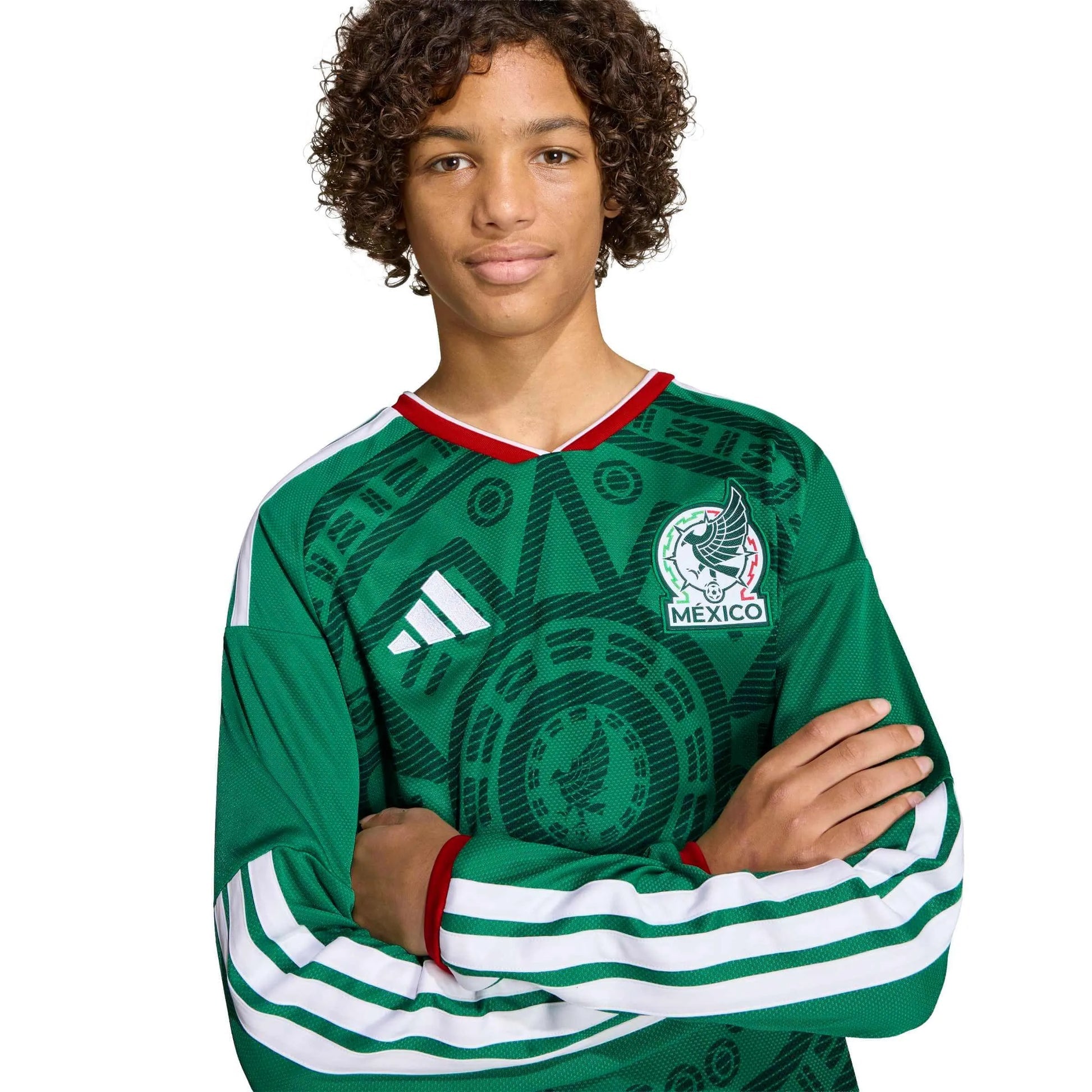 2026 Mexico Youth Stadium Home Long-Sleeve Soccer Jersey