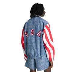 USA Men's Denim Graphic Track Top